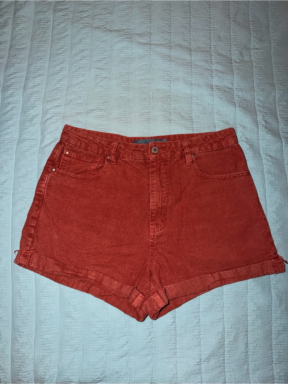 Indigo Rising High-Waist Rust Colored Corduroy Shorts Size 9/29